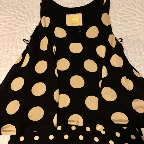 BNWOT Maeve Sleeveless MIDI Quality Dress with a Straight Skirt Cute with Spots - Picture 11 of 11